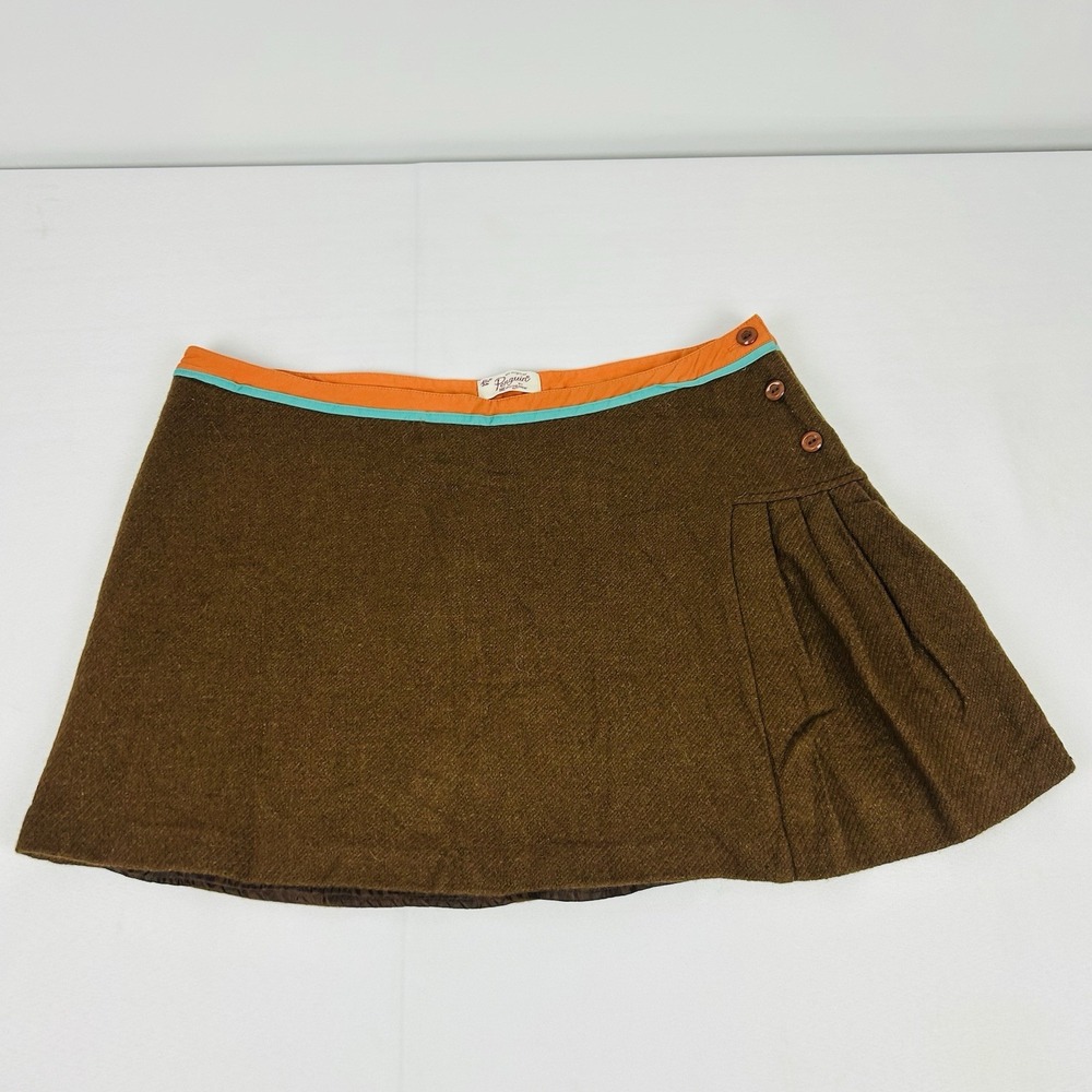 Penguin Munsingwear Women's 8/8 Skirt 65% Wool Brown Orange
